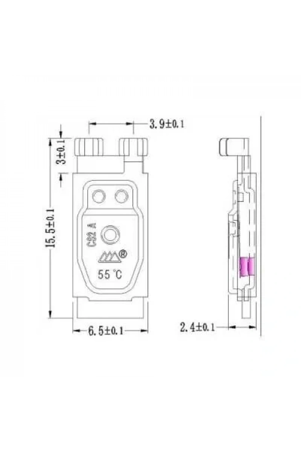 CS2A 250V 8A NC 140 °C Metal Termostat