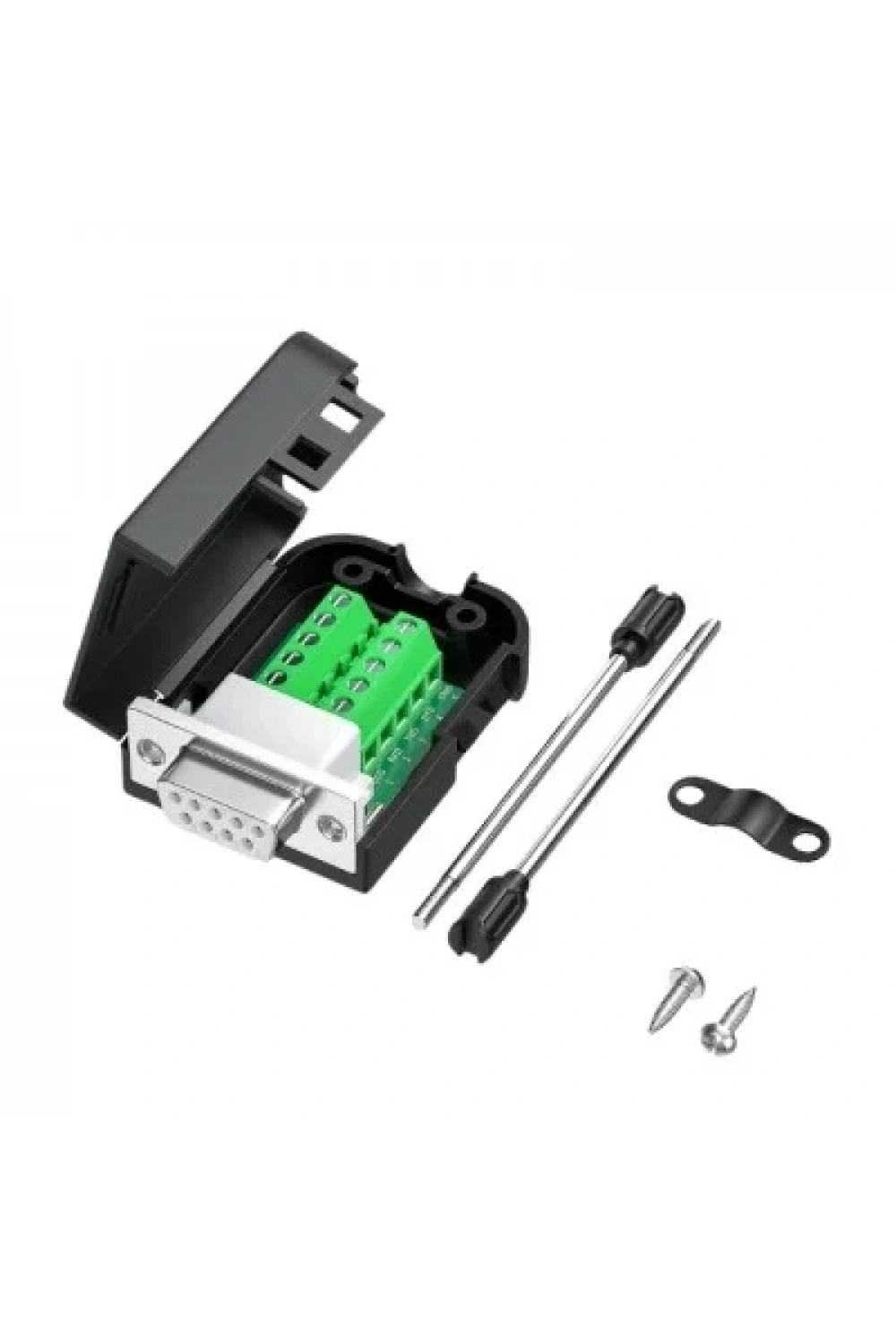 D-Sub DB9 9-Pin Dişi Terminal Block Adaptörü