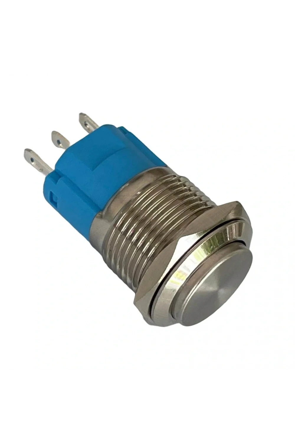 D21 16mm Metal Mavi halka Ledli Kalıcı Buton 24V