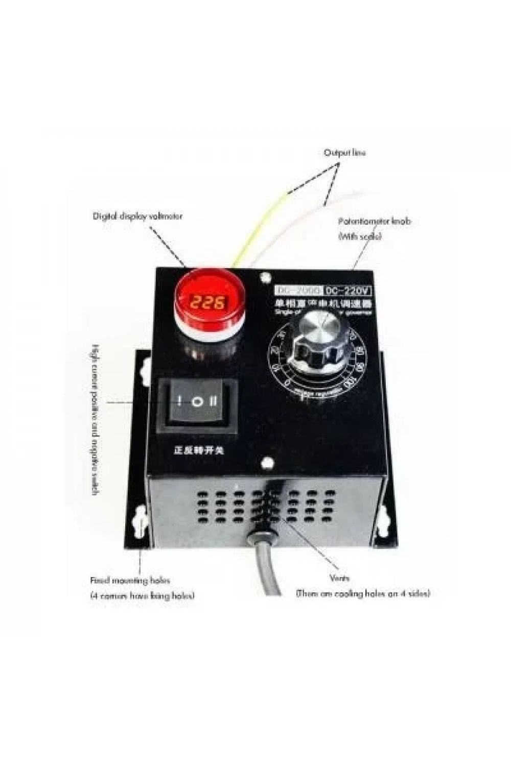 DC 220V Motor Sürücü Hız ve Yön Kontrollü 2000W