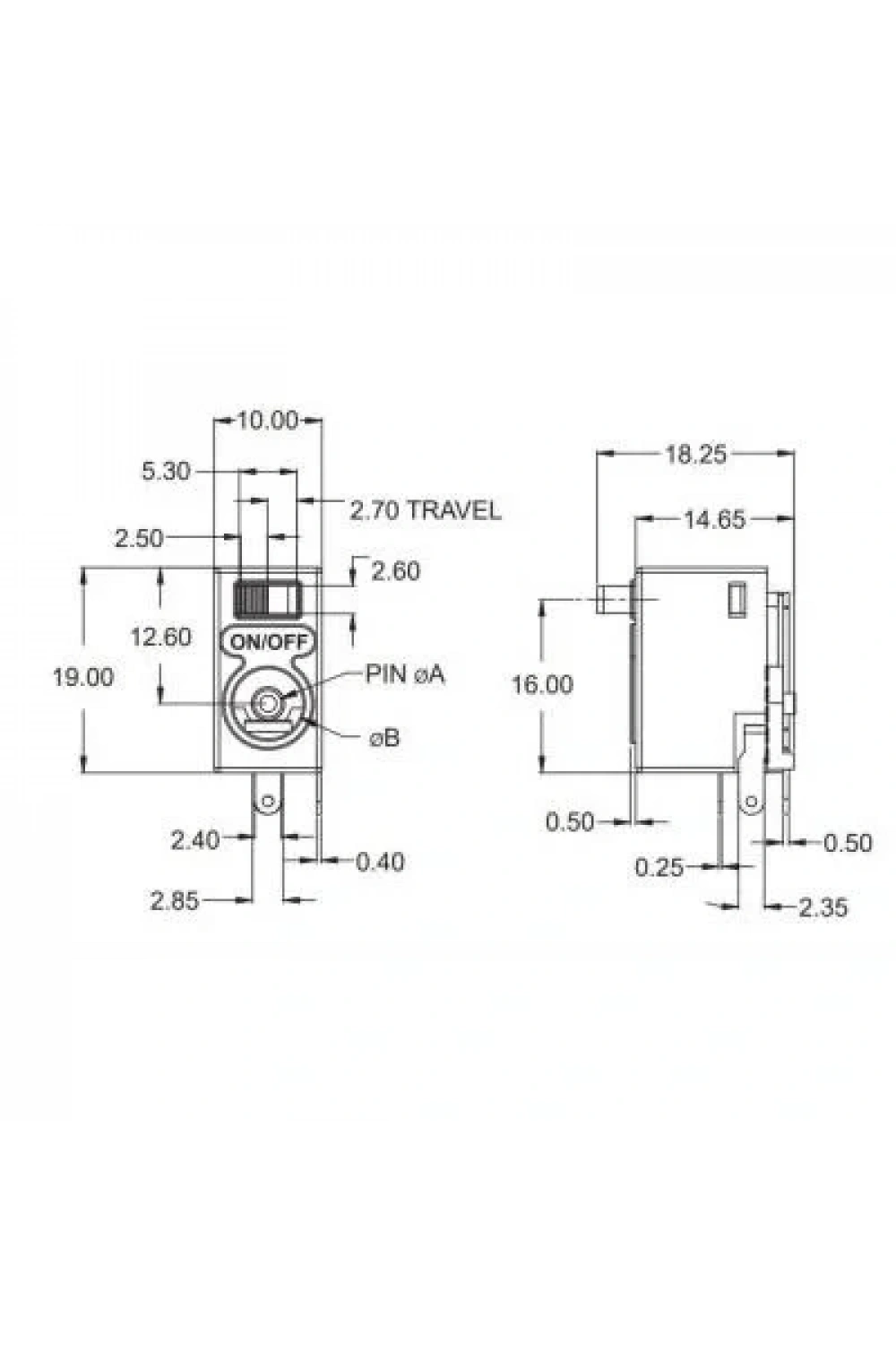 DC 2.5 / 3mm Jack Şase Pcb Tipi - On-Off Swichli