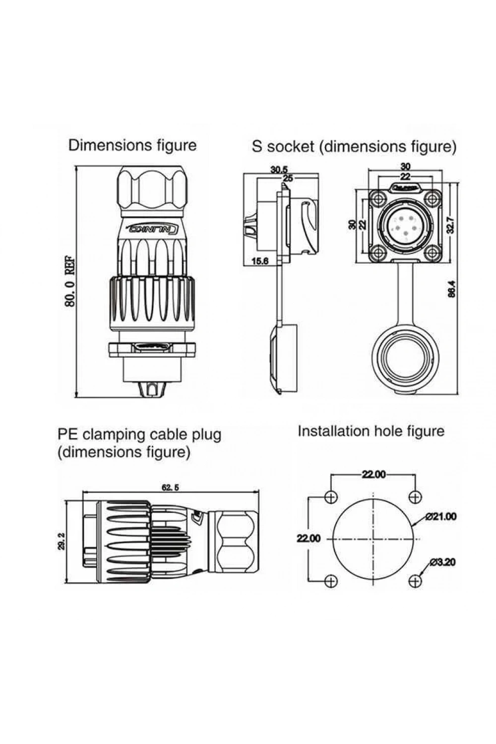 DH-20-C05SX-03-401 5-Pin Su Geçirmez Konnektör - Erkek