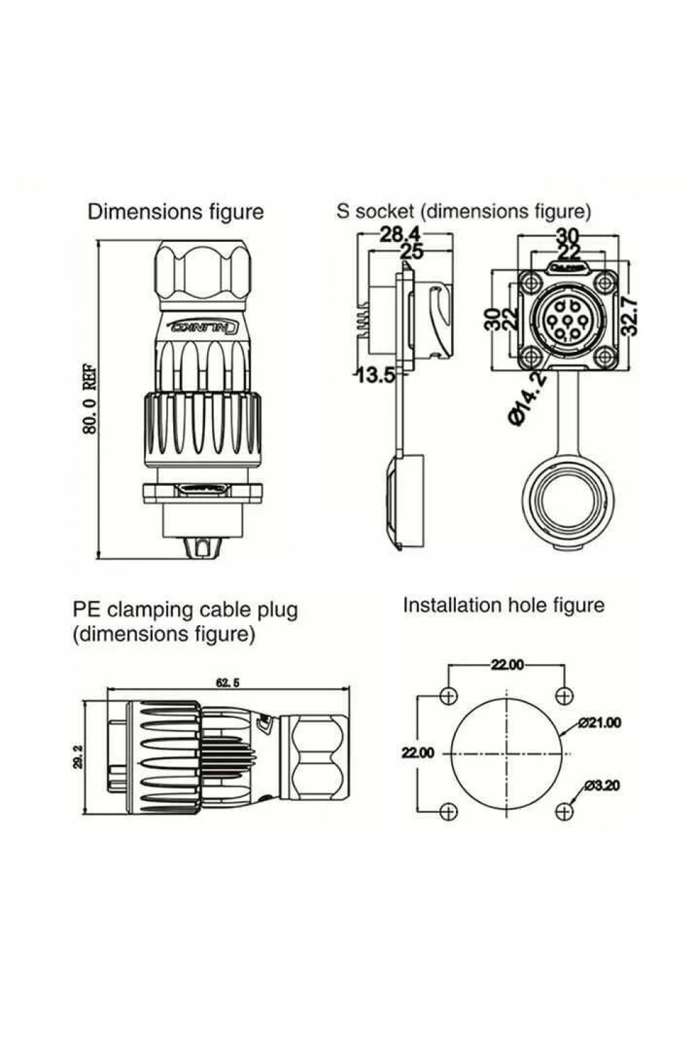DH-20-C07SX-03-401 7-Pin Su Geçirmez Konnektör - Erkek