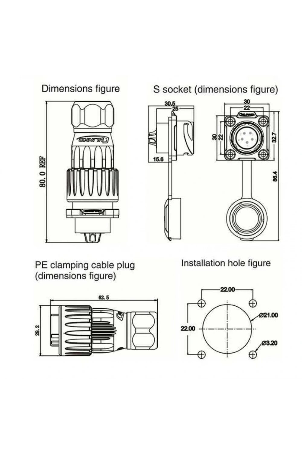 DH-20-J05SX-03-401 5-Pin Su Geçirmez Konnektör - Dişi