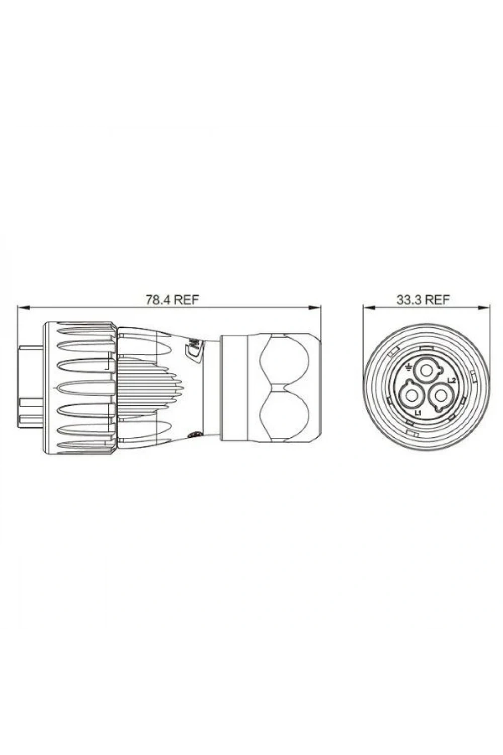 DH-24-J03PE-03-001 3-Pin Su Geçirmez Konnektör - Dişi
