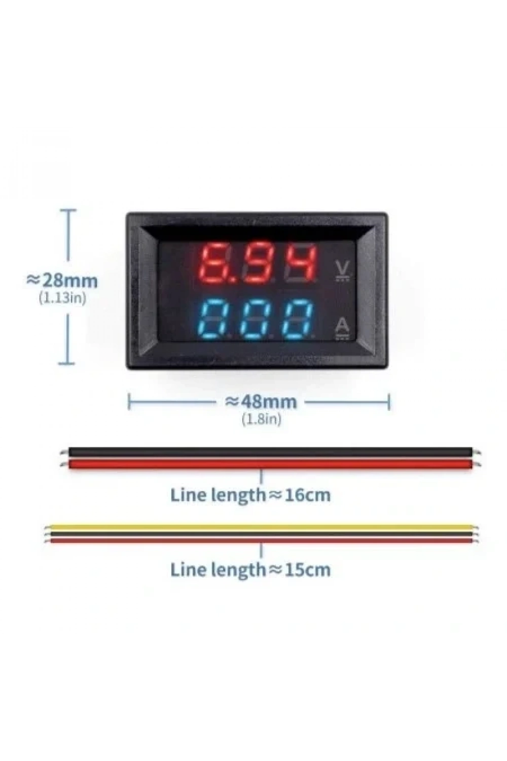 Dijital Voltmetre Ampermetre Volt Akım Ölçer DC 0-100V 10A