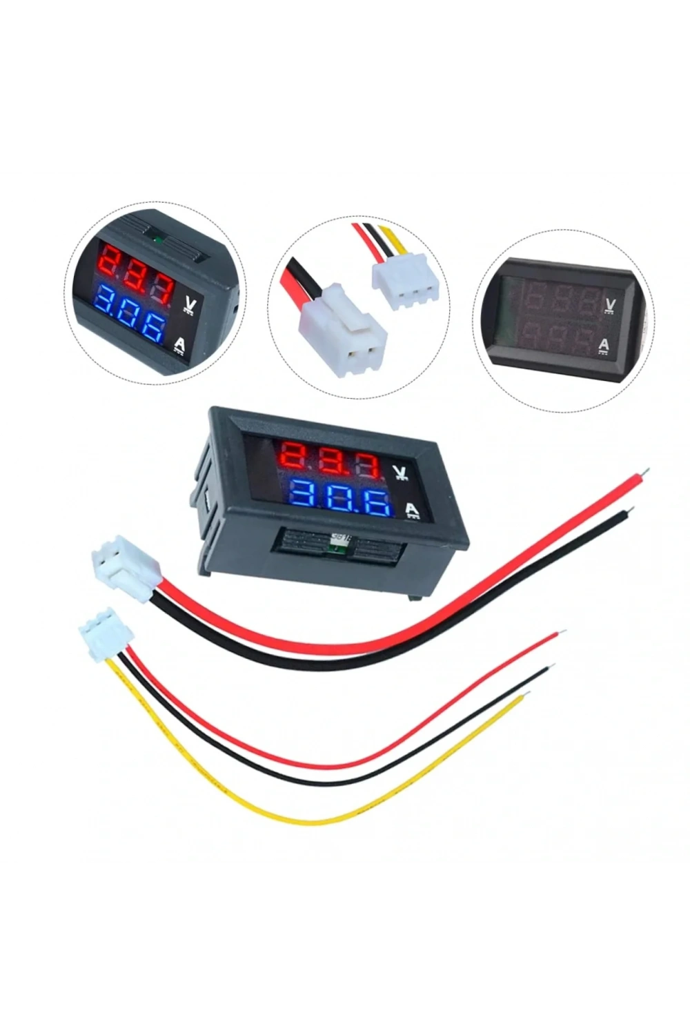 Dijital Voltmetre Ampermetre Volt Akım Ölçer DC 0-100V 10A