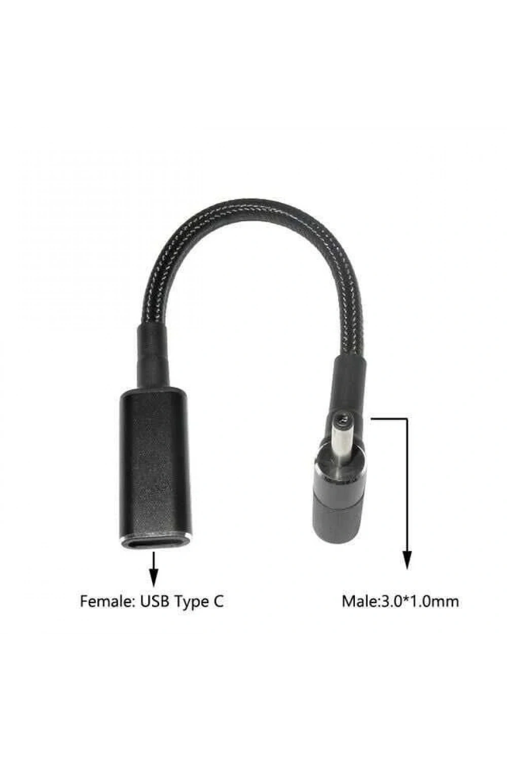 Dişi Type C - Erkek 3.0x1.1mm Jack Dönüştürücü Kablo Tip-C to 3011