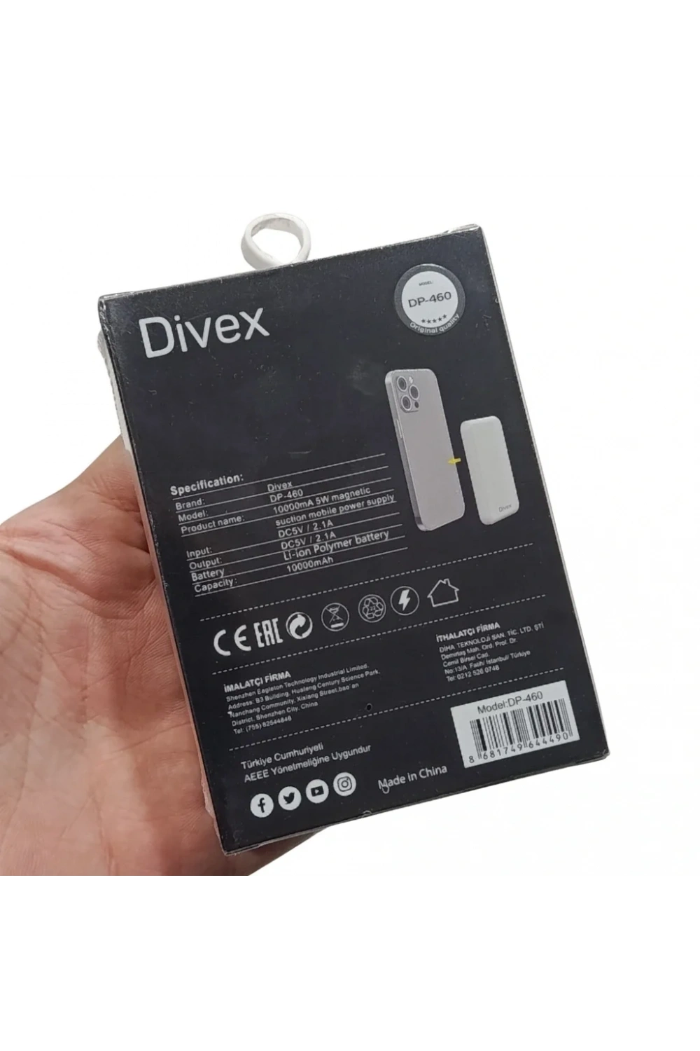 Divex 10000mAh Iphone Uyumlu Manyetik Kablosuz Magsafe Powerbank DP-460
