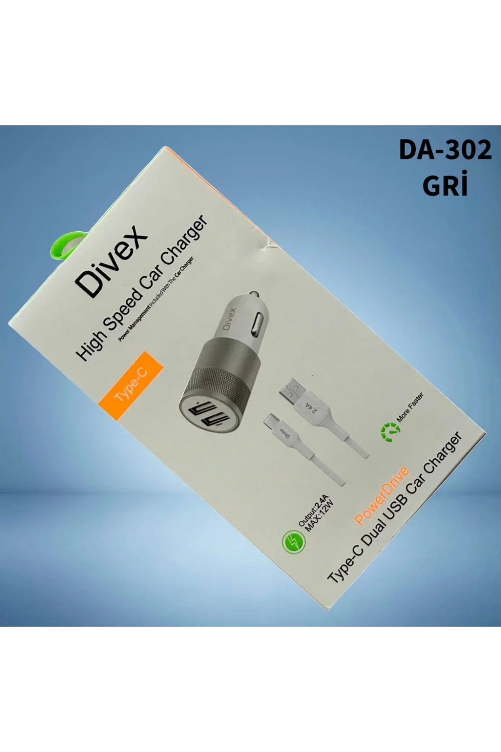 Divex 2.4 Amper 12W Dual Araç Şarj Cihazı Gri DA-302
