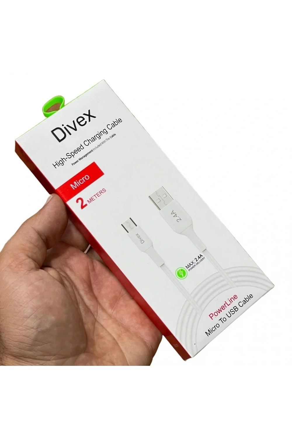 Divex 2.4A Micro USB Hızlı Şarj Data Kablosu 2 Metre DC-120
