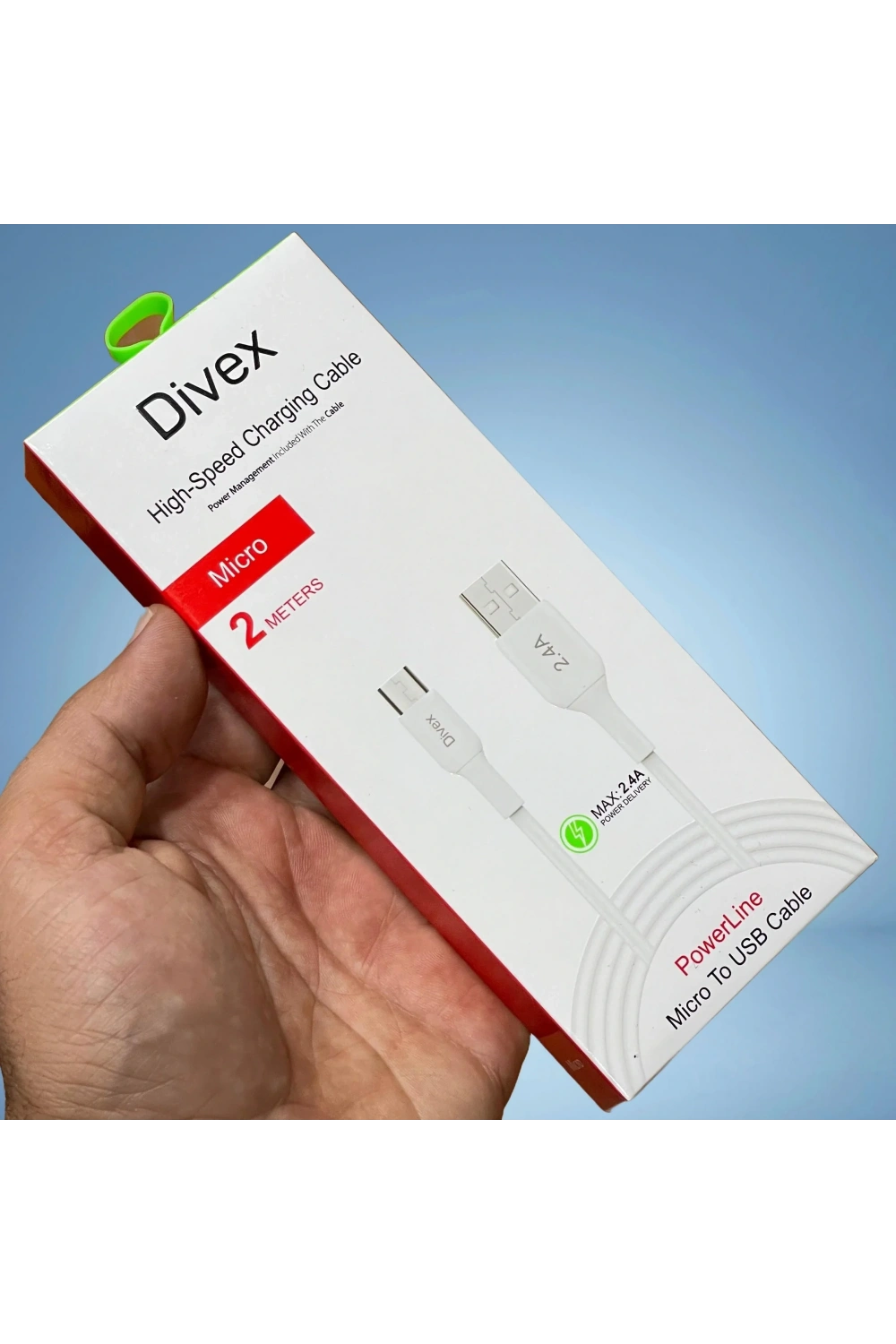 Divex 2.4A Micro USB Hızlı Şarj Data Kablosu 2 Metre DC-120