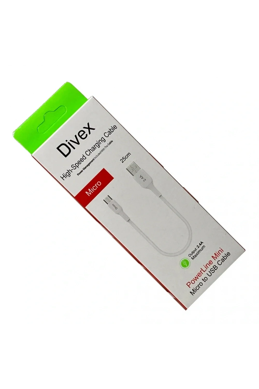 Divex 2.4A Micro USB to USB Hızlı Şarj Kablosu 25cm DC-150