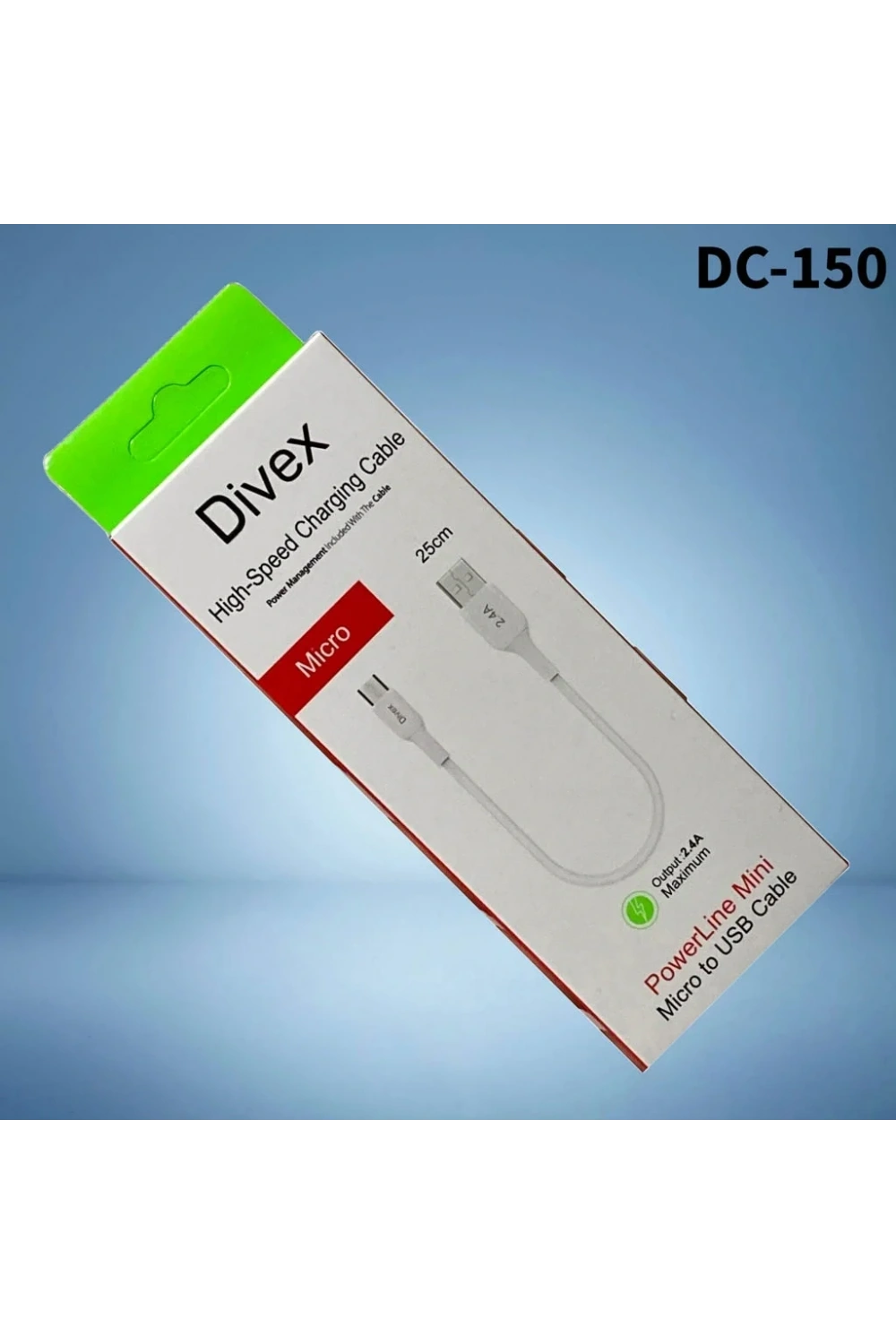 Divex 2.4A Micro USB to USB Hızlı Şarj Kablosu 25cm DC-150