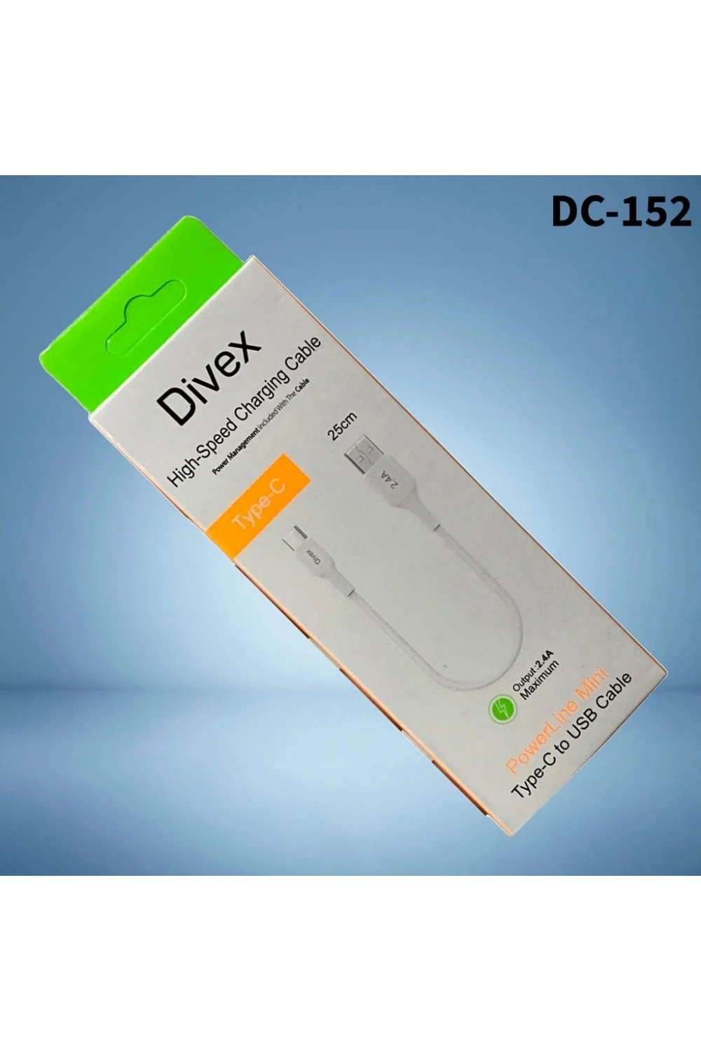 Divex 2.4A Type-C to USB Hızlı Şarj Kablosu 25cm DC-152