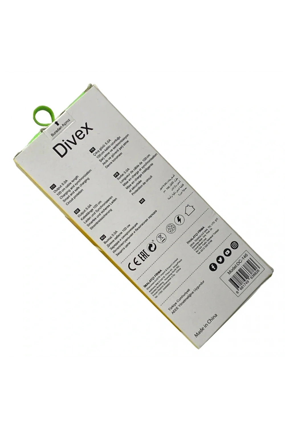 Divex 5.0A Type-C - Lightning Yüksek Hızlı Şarj Kablosu DC-146