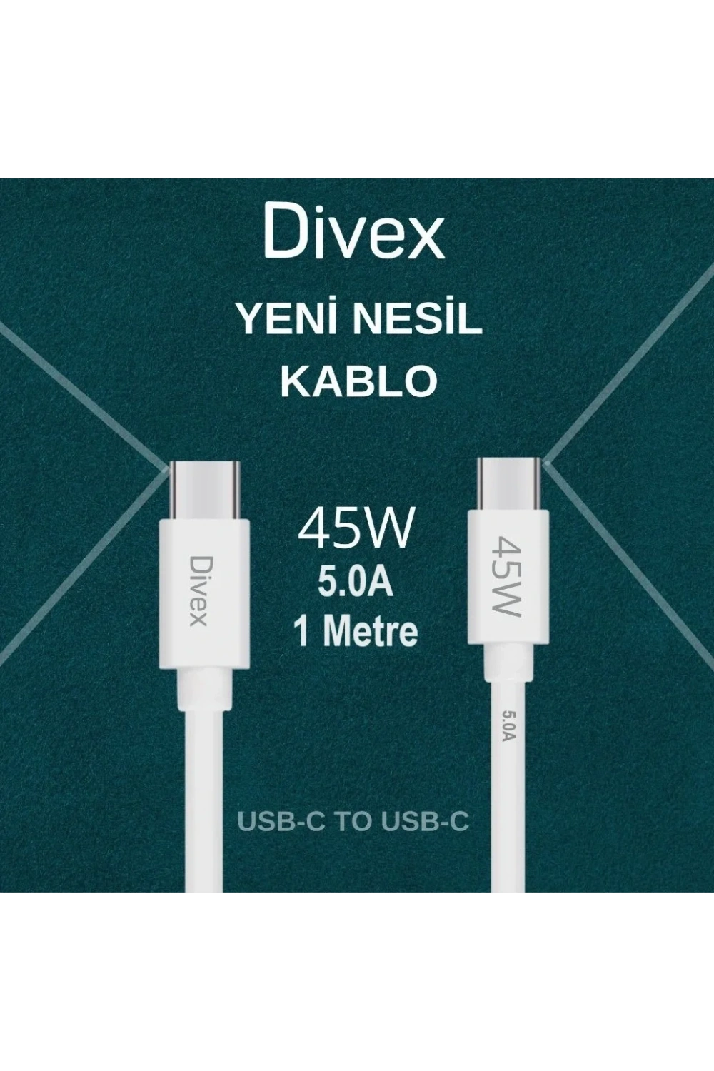 Divex 5.0A 45W Type-C - USB-C Hızlı Şarj Data Kablosu DC-140