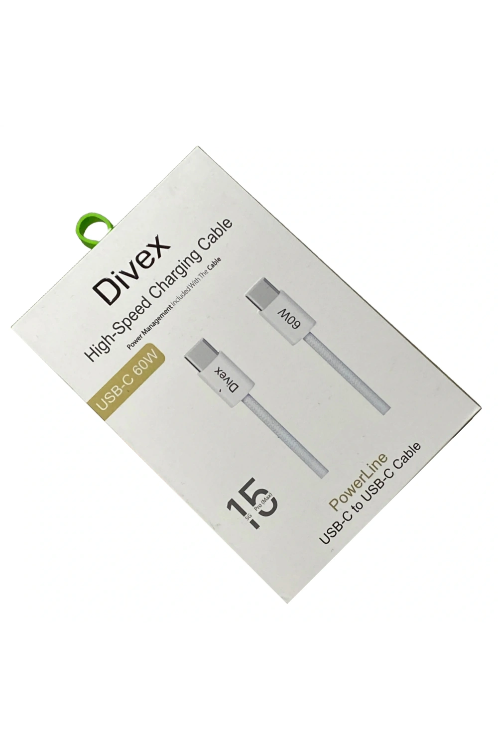 Divex 60W Yüksek Hızlı Type-C (USB-C) Şarj ve Data Kablosu DC-206