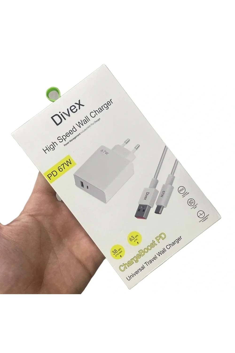 Divex 67W Type-C ( USB-C ) + USB Yüksek Hızlı Şarj Aleti DS-306