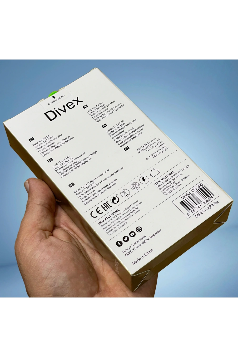 Divex Apple-Iphone Uyumlu 3.0A Adaptör ve Şarj Kablosu Seti DS-214