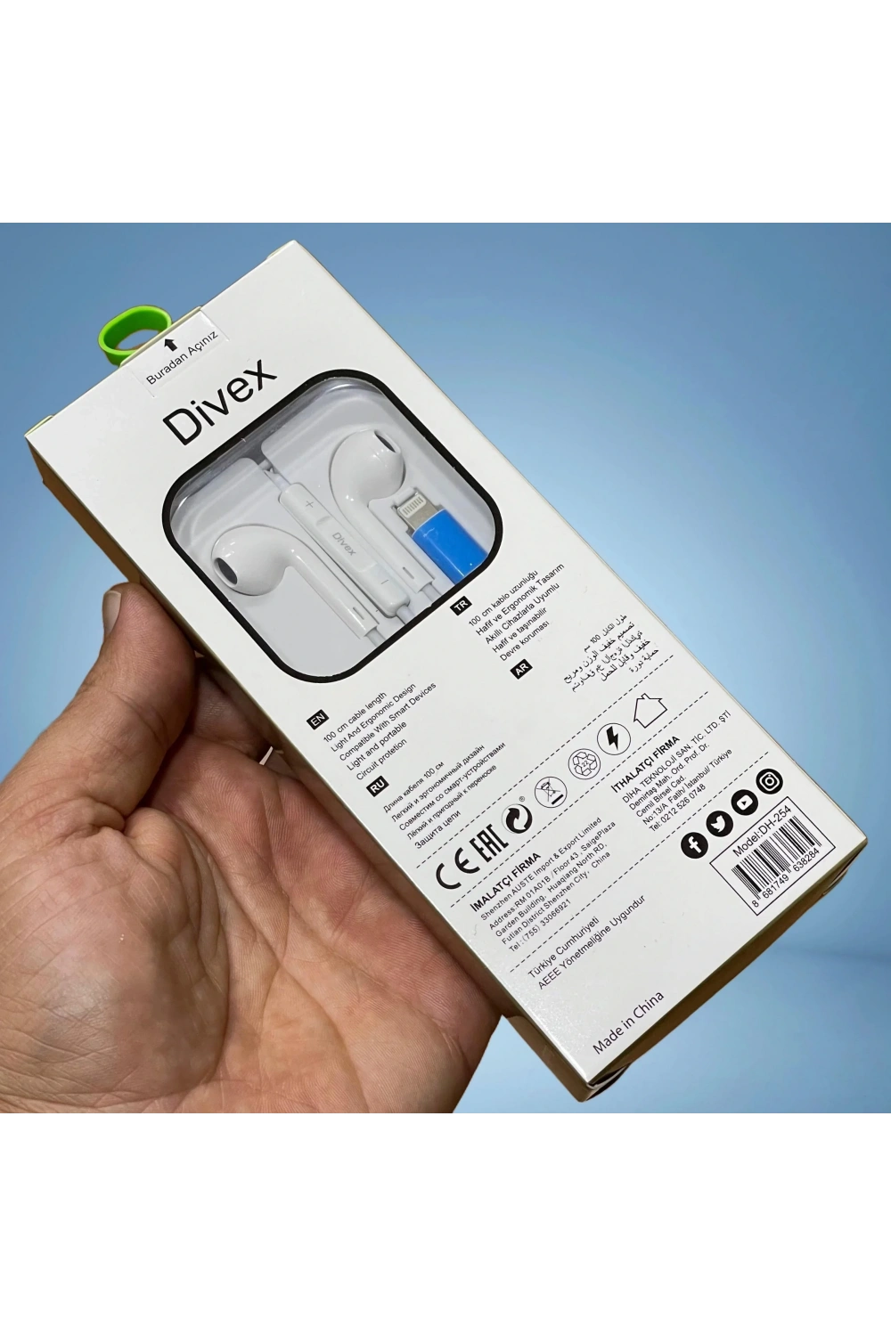 Divex Apple-Iphone Uyumlu Lightning Kablolu Kulaklık DH-254