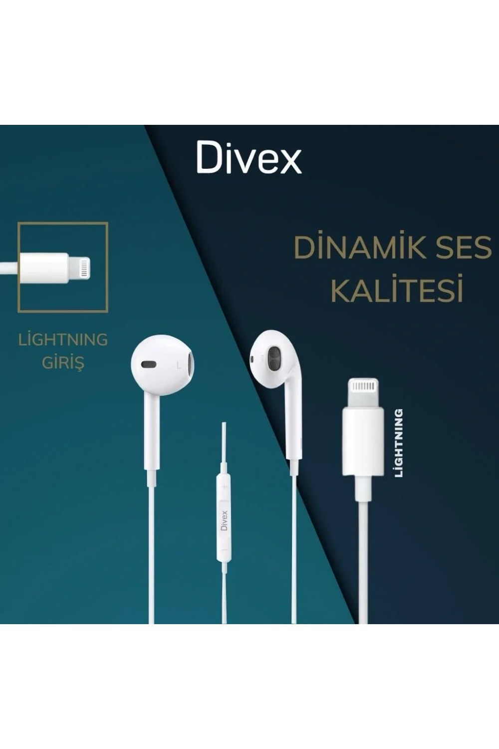 Divex Apple-Iphone Uyumlu Lightning Kablolu Kulaklık DH-254