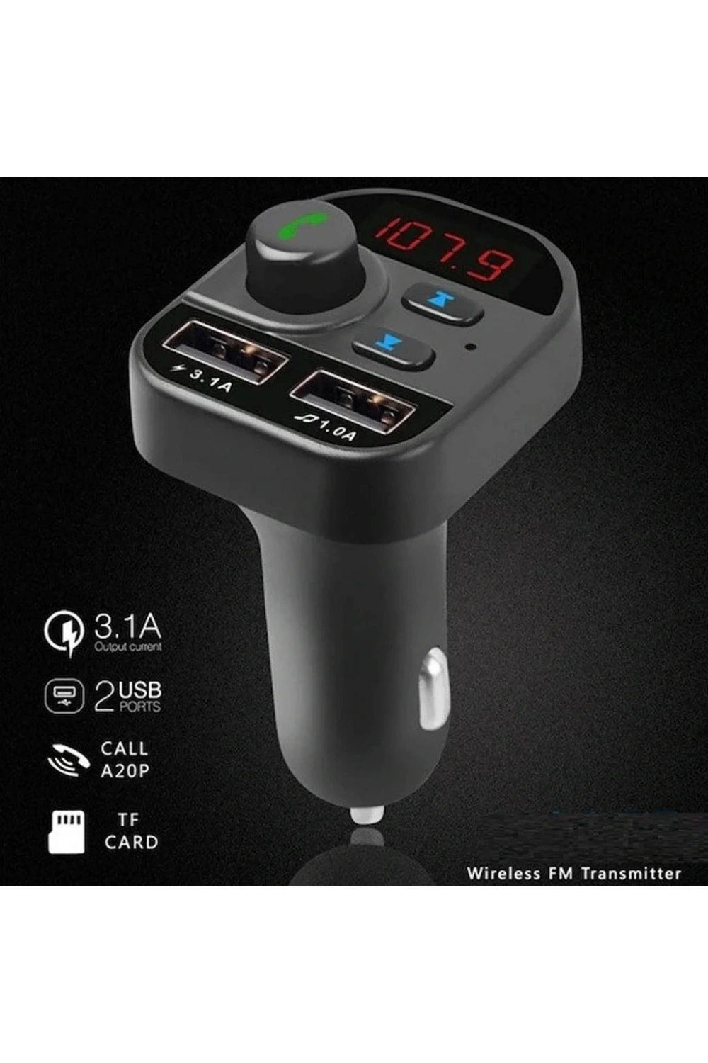 Divex Araç Fm Transmitter Bluetooth 2xUSB Mp3 Çakmaklık Girişli DT-602