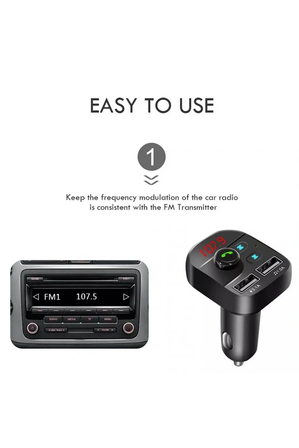 Divex Araç Fm Transmitter Bluetooth 2xUSB Mp3 Çakmaklık Girişli DT-602