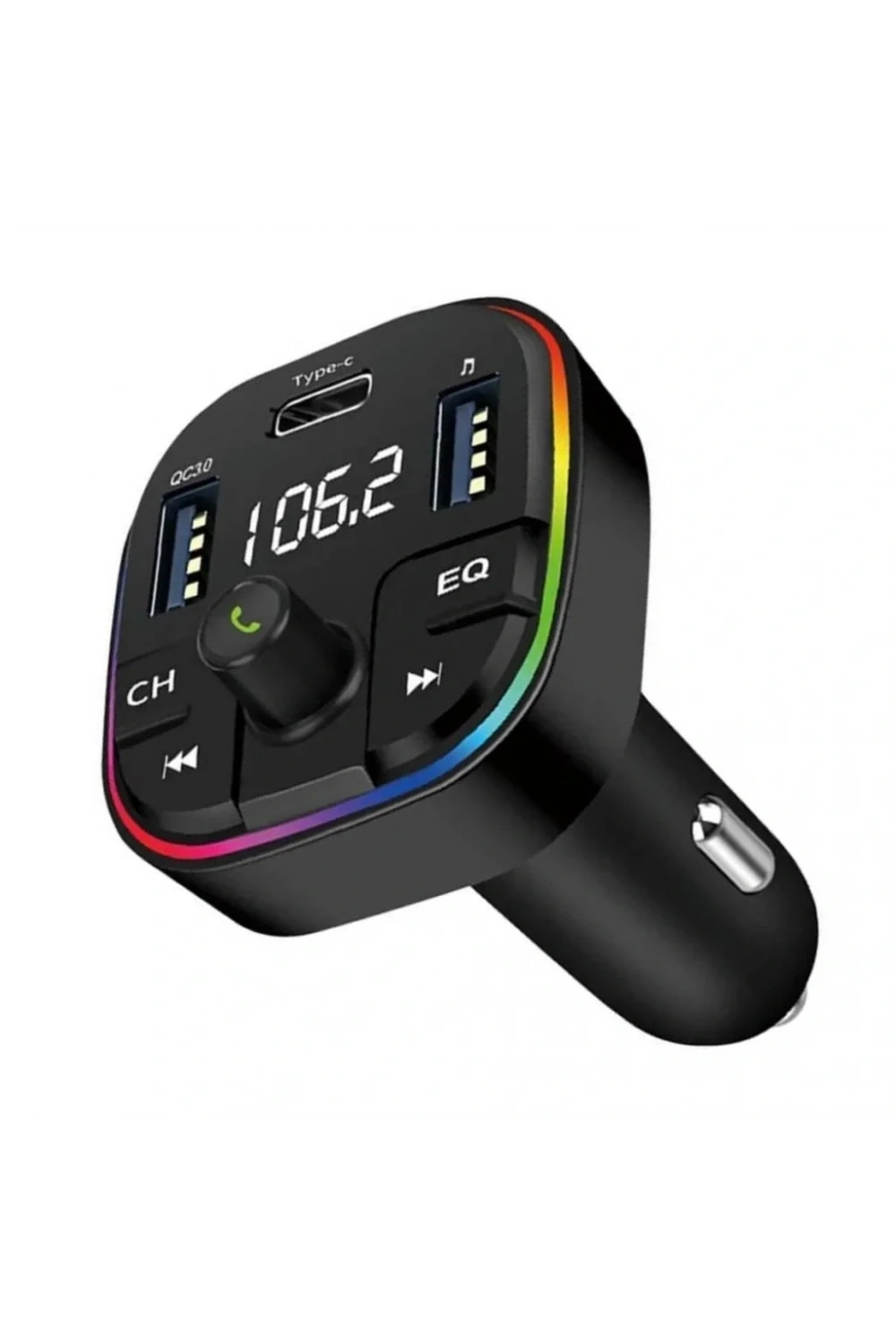 Divex Araç Fm Transmitter Bluetooth 3xUSB - Type-C - SD Kart Çakmaklık Girişli DT-604