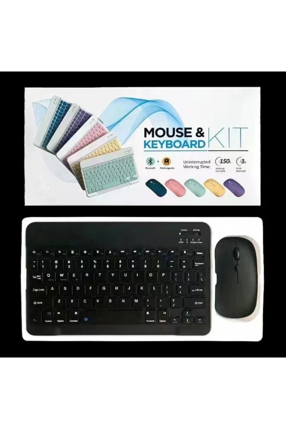 Divex Bluetooth Bağlantılı Şarjlı Mouse Klavye Seti Siyah DK-10