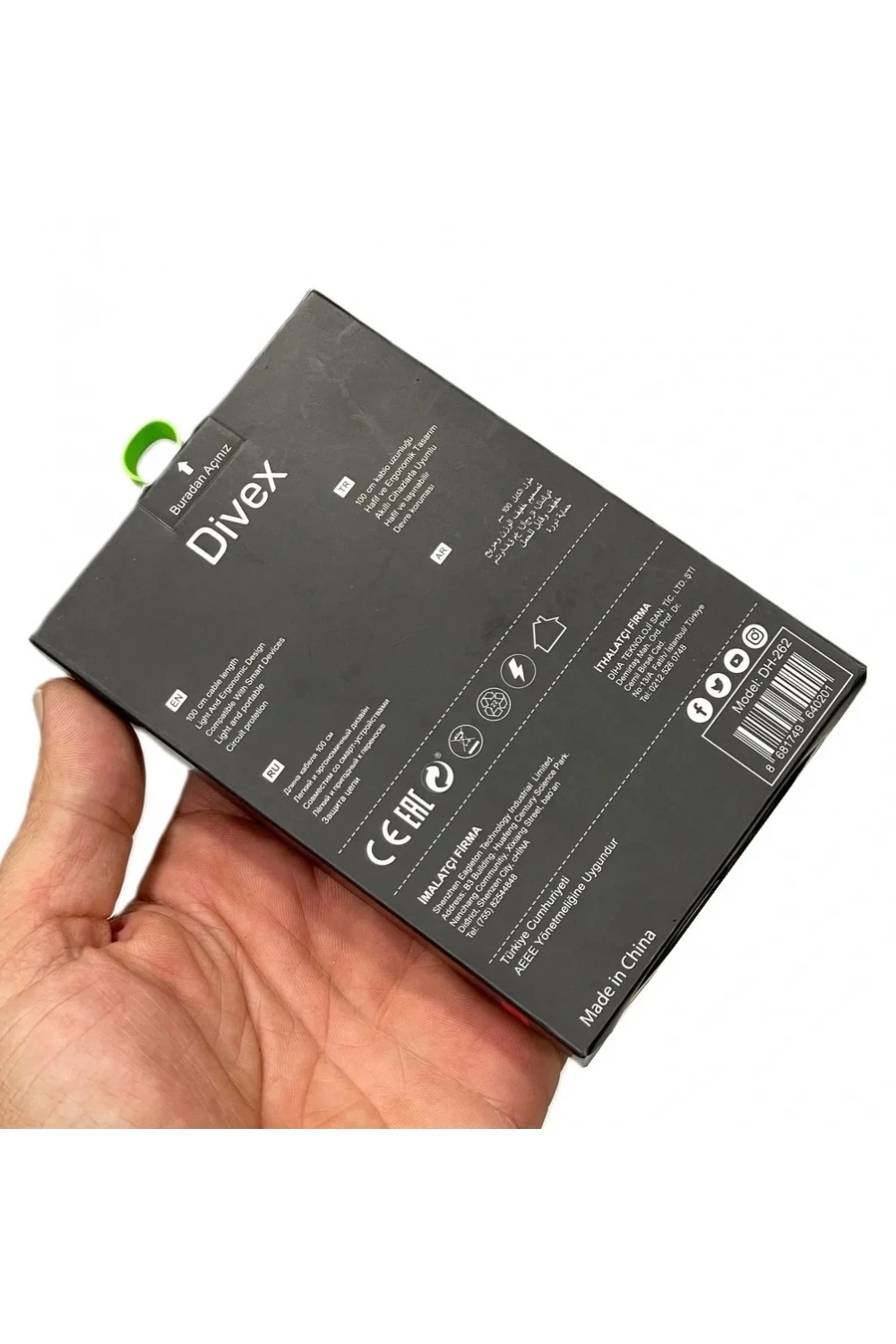 Divex Kablolu Mikrofonlu Kulakiçi Kulaklık Siyah Earphones DH-262