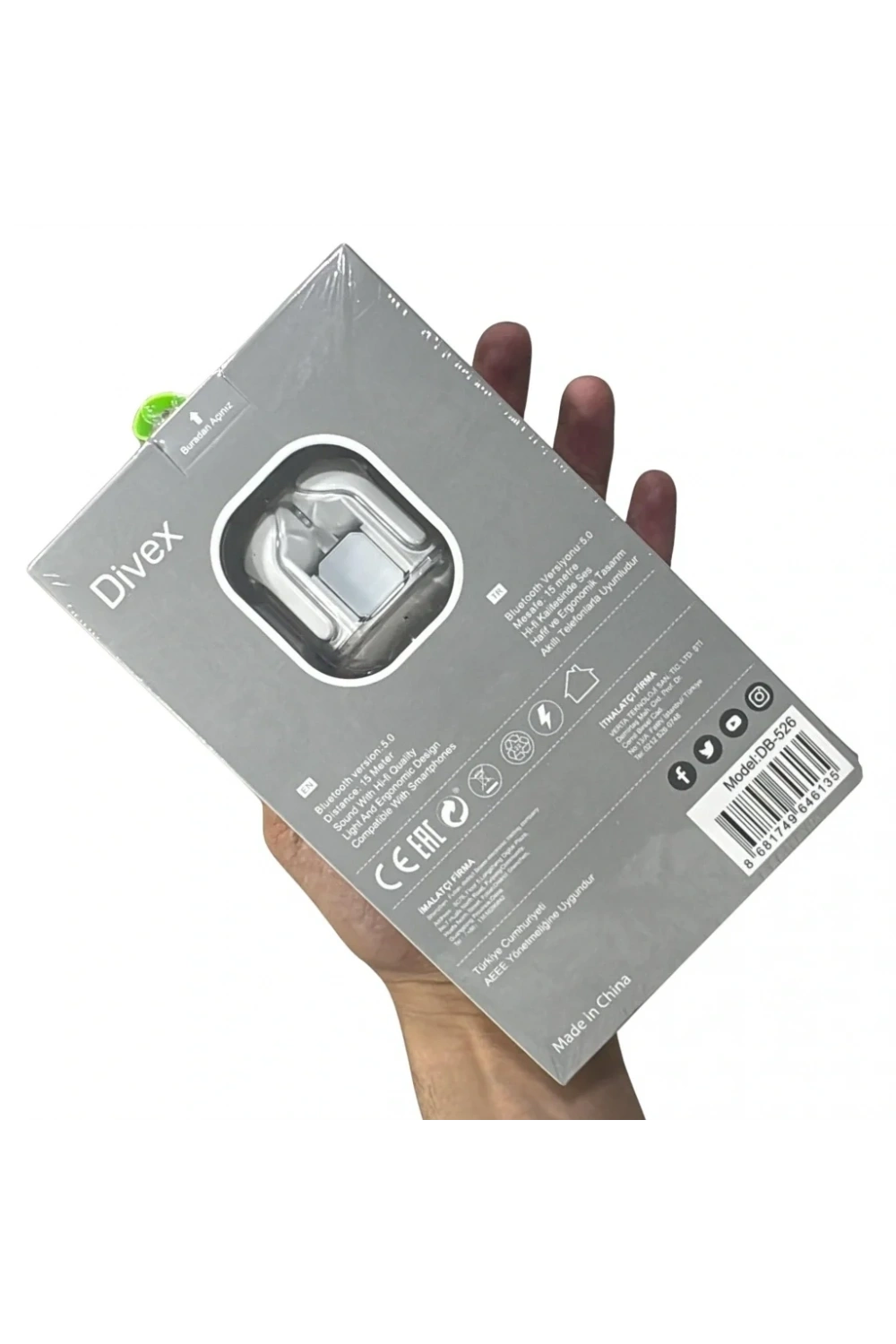 Divex Kablosuz Akıllı Bluetooth Kulaklık Hi-fi Kalite Beyaz DB-526