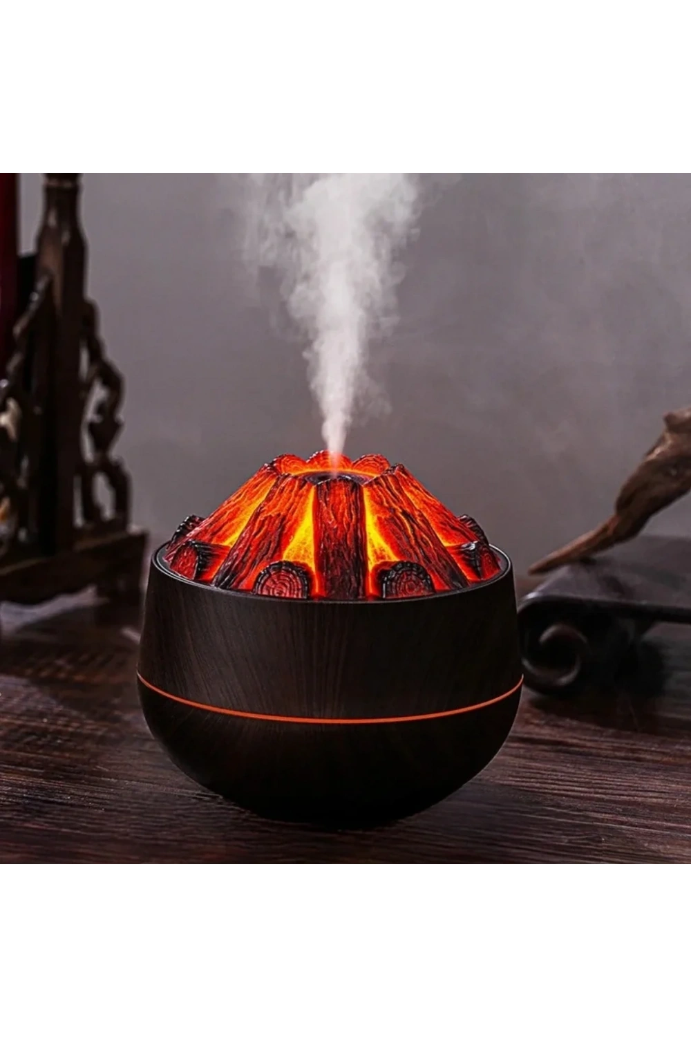 Divex Kömür Ateşi Görünümlü Hava Nemlendirici Charcoal Fire Humidifier Siyah H-55