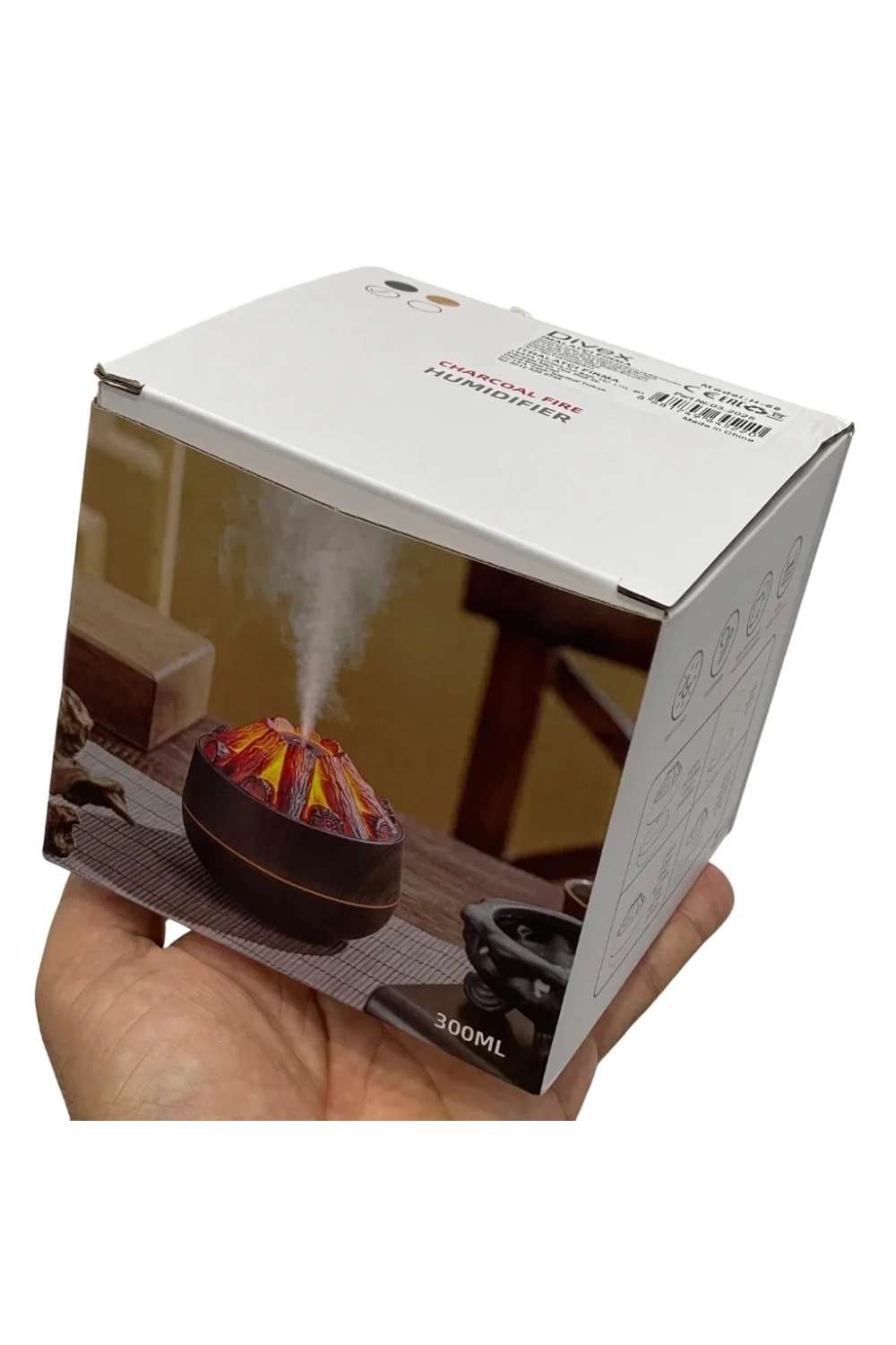 Divex Kömür Ateşi Görünümlü Hava Nemlendirici Charcoal Fire Humidifier Siyah H-55