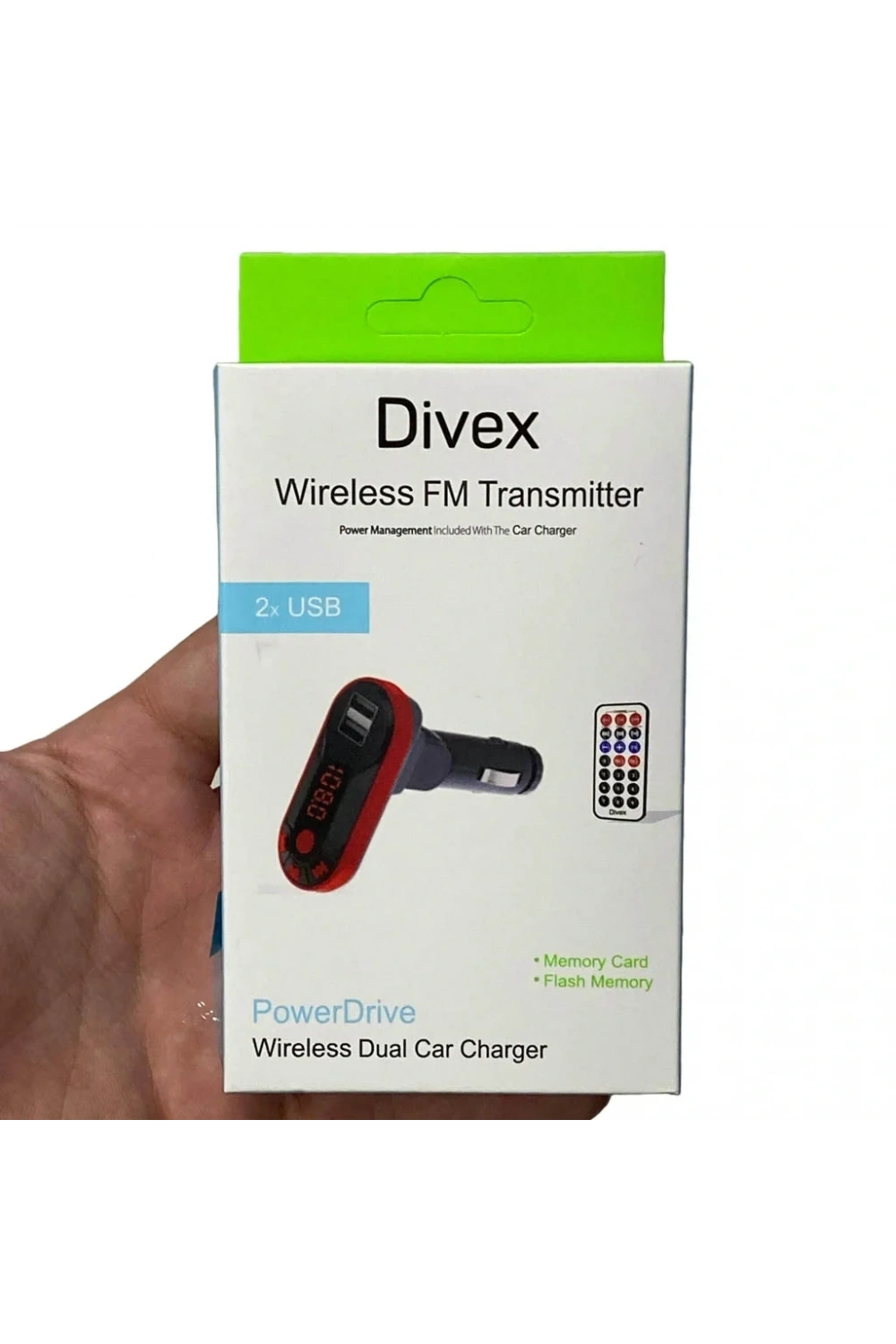 Divex Kumandalı Çakmaklık Girişli Araç Fm Transmitter Bluetooth 2xUSB - SD Kart Kırmızı DT-600