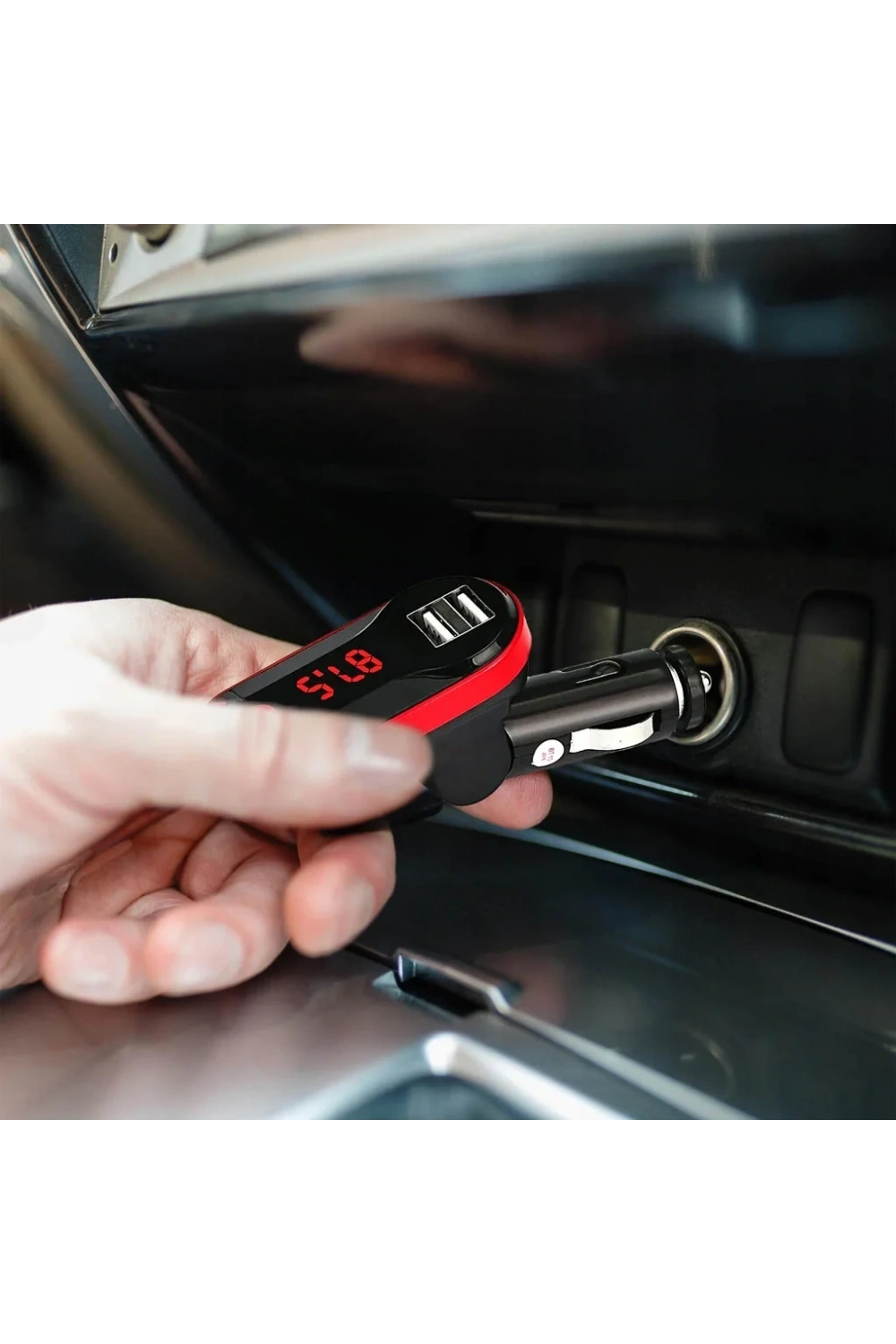 Divex Kumandalı Çakmaklık Girişli Araç Fm Transmitter Bluetooth 2xUSB - SD Kart Mavi DT-600