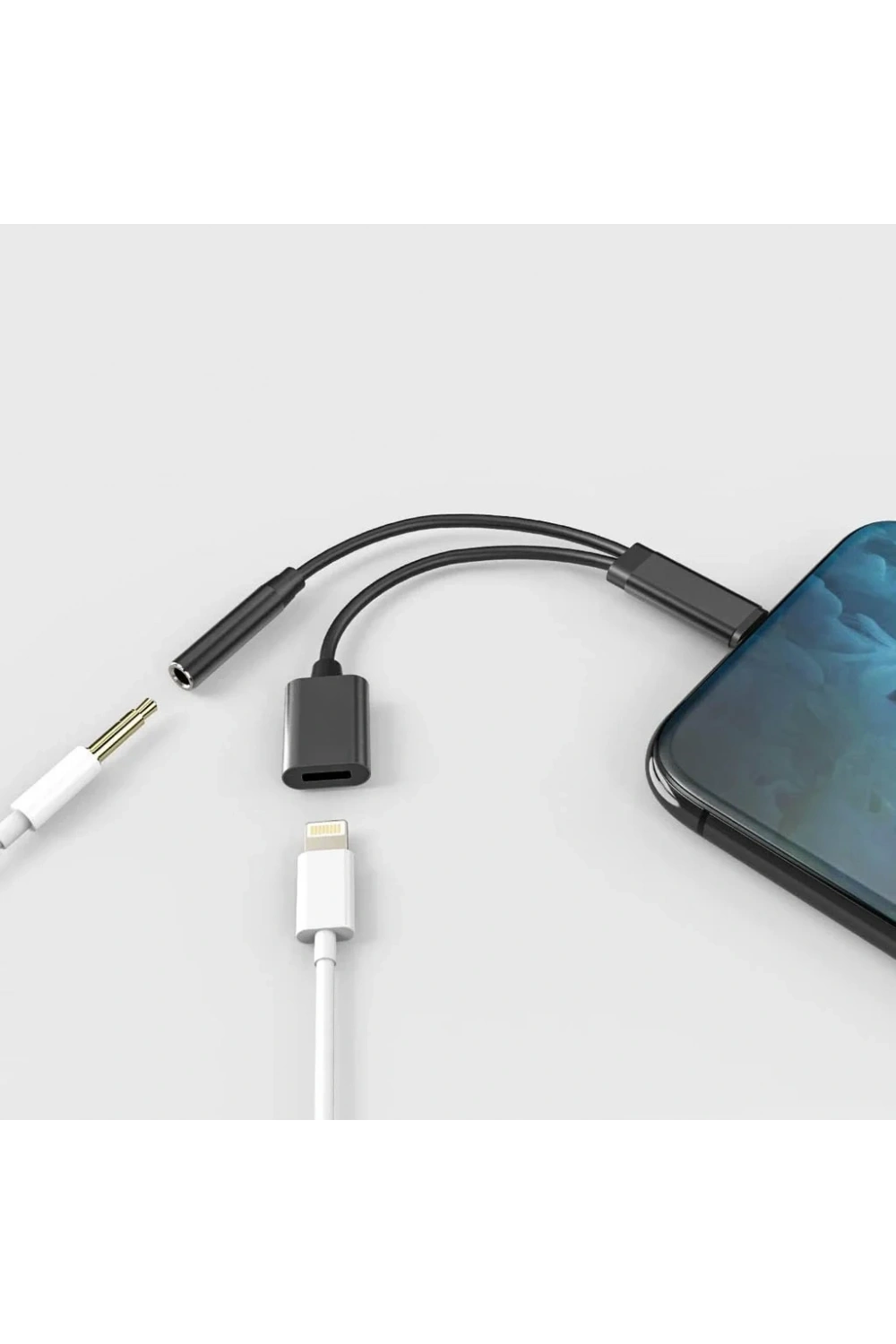 Divex Lightning Kulaklık ve Şarj Çoğaltıcı Adaptör Siyah DC-176