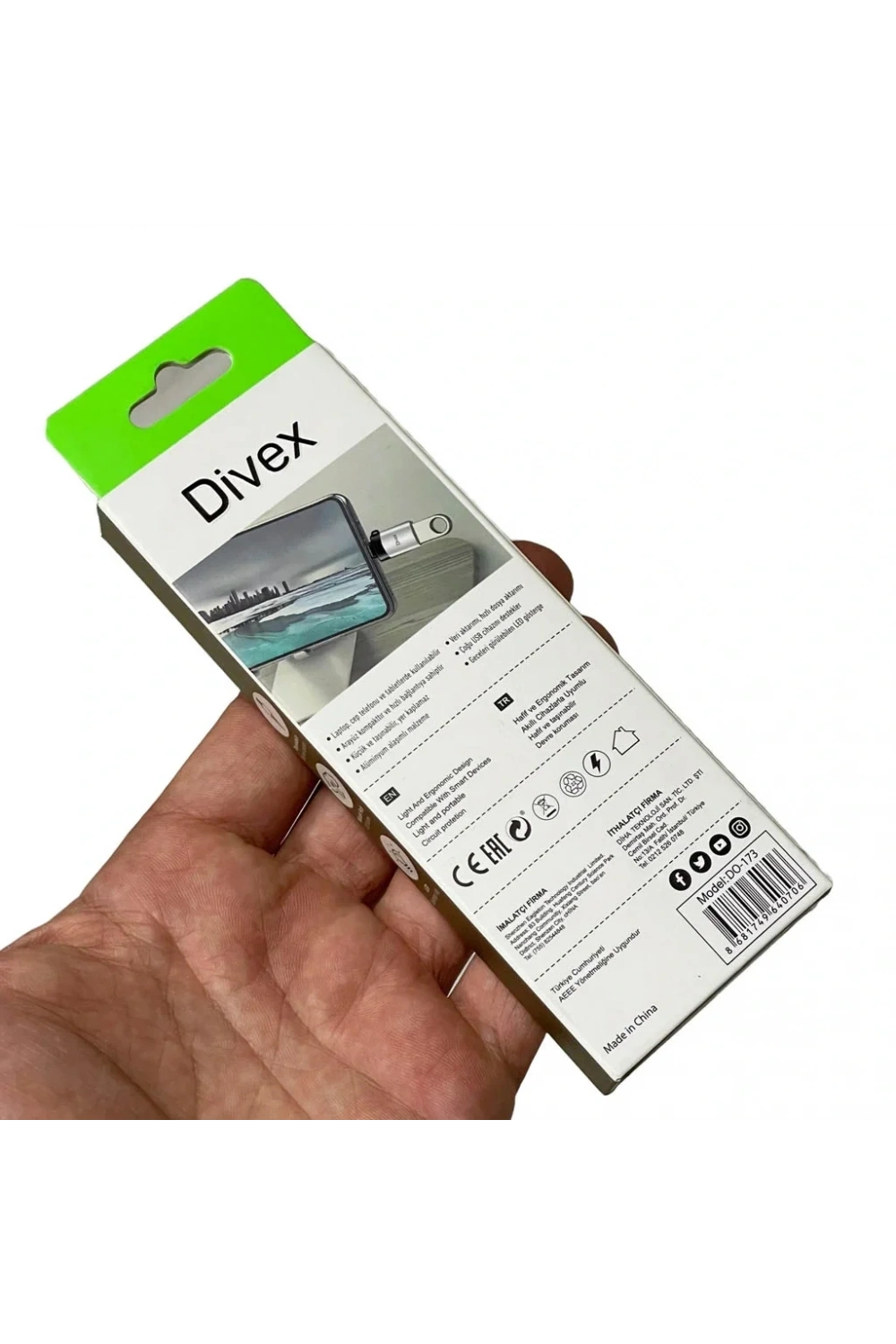 Divex Lightning to USB Dönüştürücü OTG Çevirici Adaptör Gri DO-173