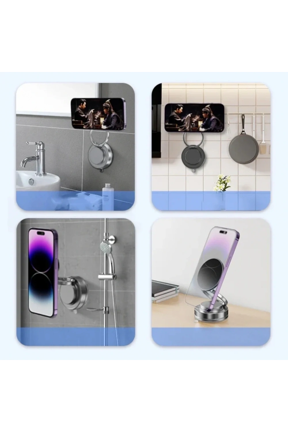 Divex Manyetik Telefon Tutucu Araç İçi 360° Mıknatıslı Stand Gümüş DH-396