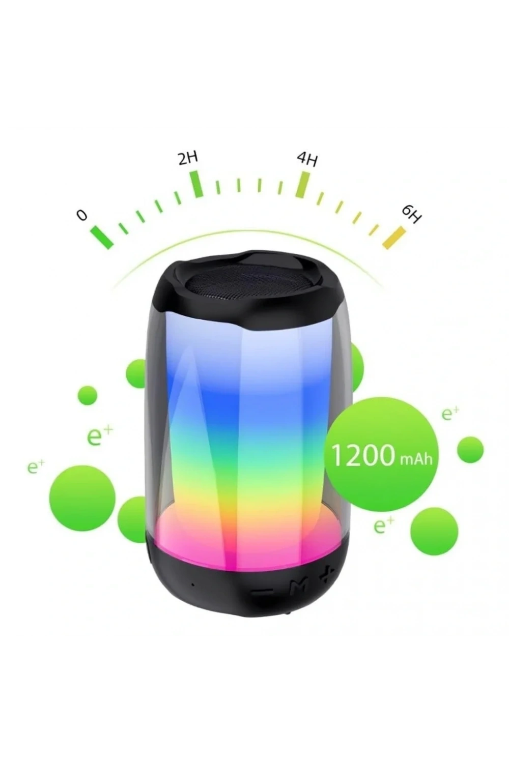 Divex Pluse 4 Mini Taşınabilir RGB Ledli Siyah Bluetooth Hoparlör DM-90