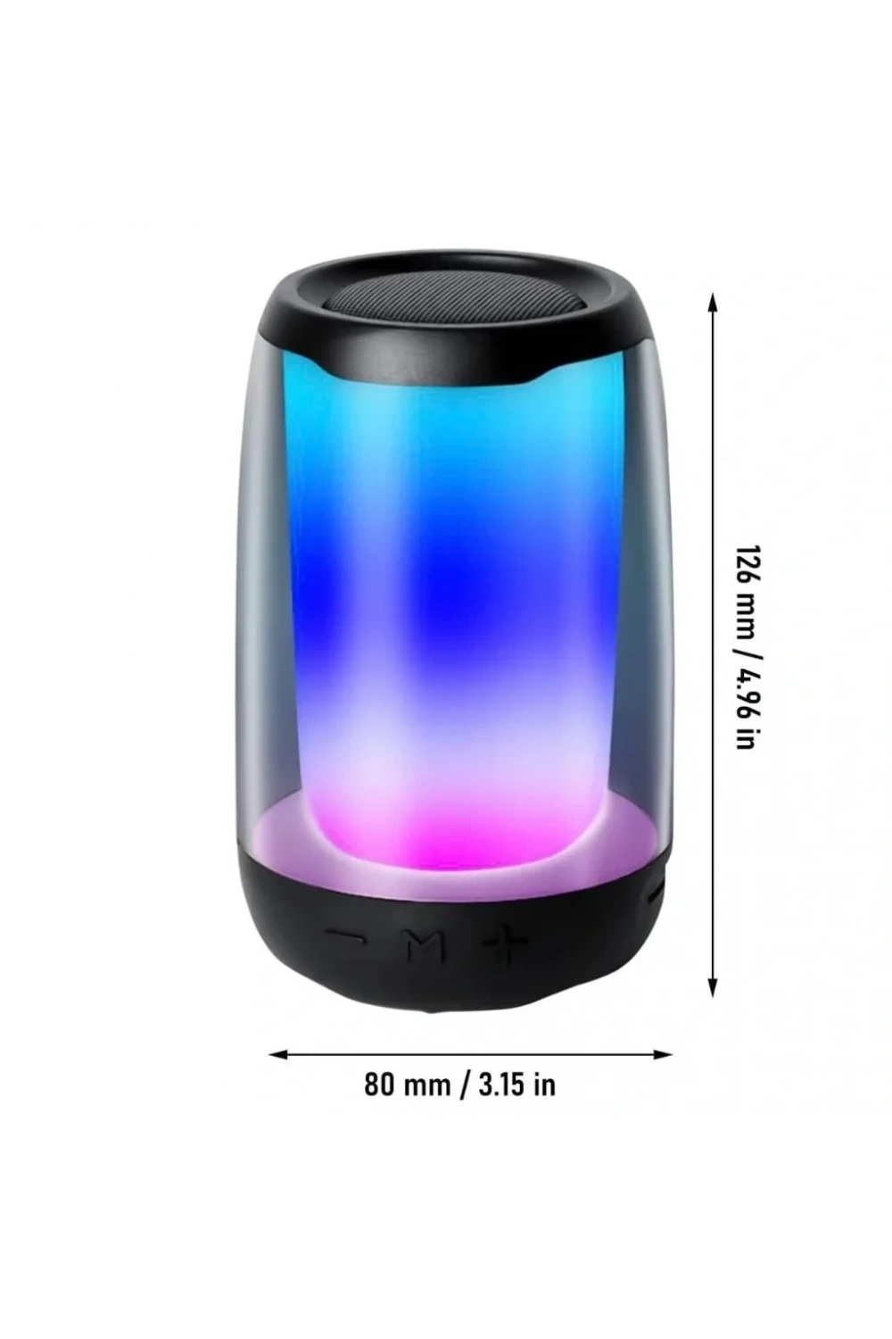 Divex Pluse 4 Mini Taşınabilir RGB Ledli Siyah Bluetooth Hoparlör DM-90