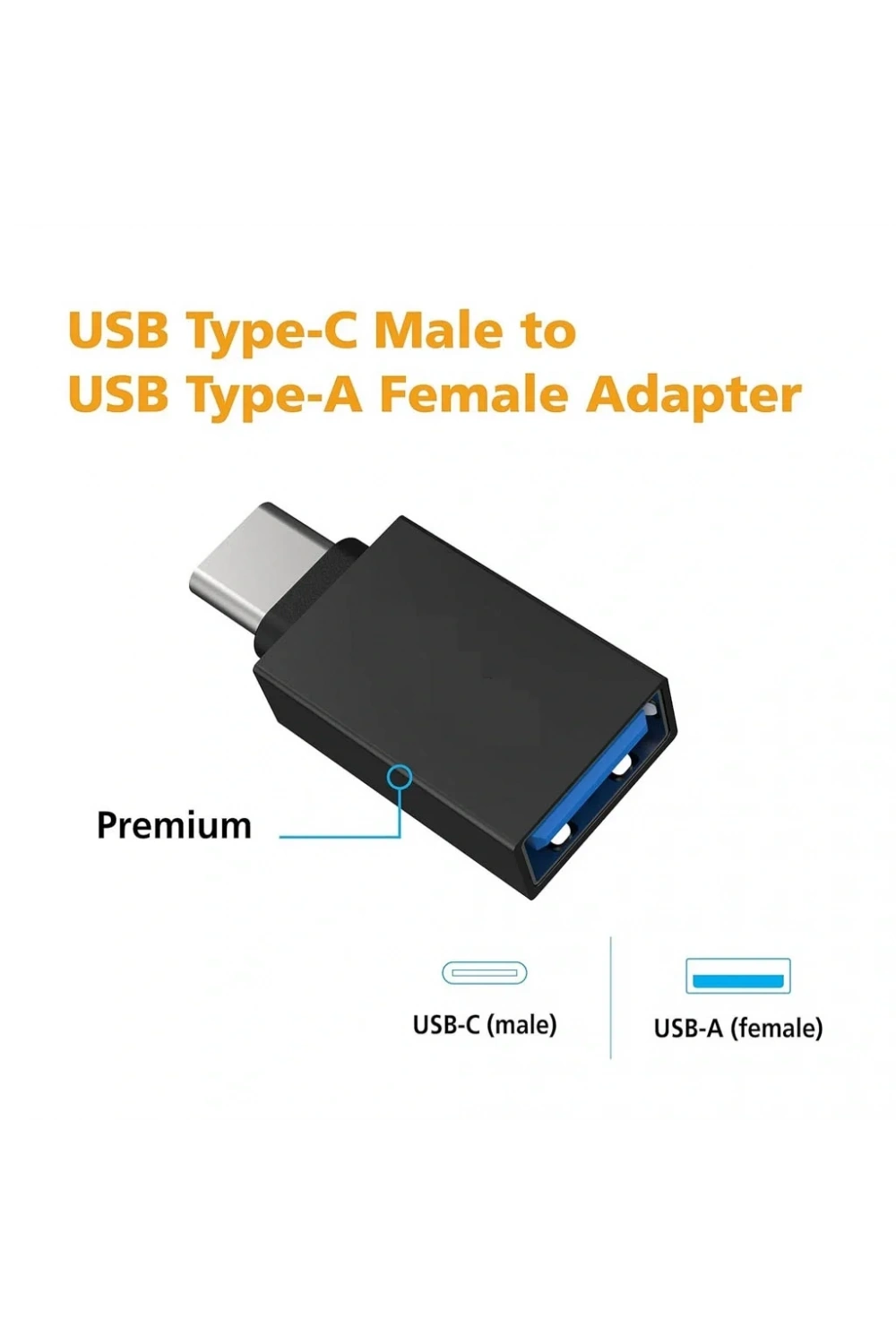 Divex Type-C Erkek USB3.0 Dişi Adaptör Çevirici Siyah DO-182