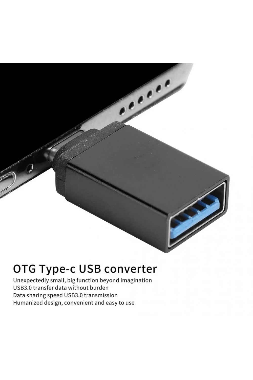 Divex Type-C Erkek USB3.0 Dişi Adaptör Çevirici Siyah DO-182