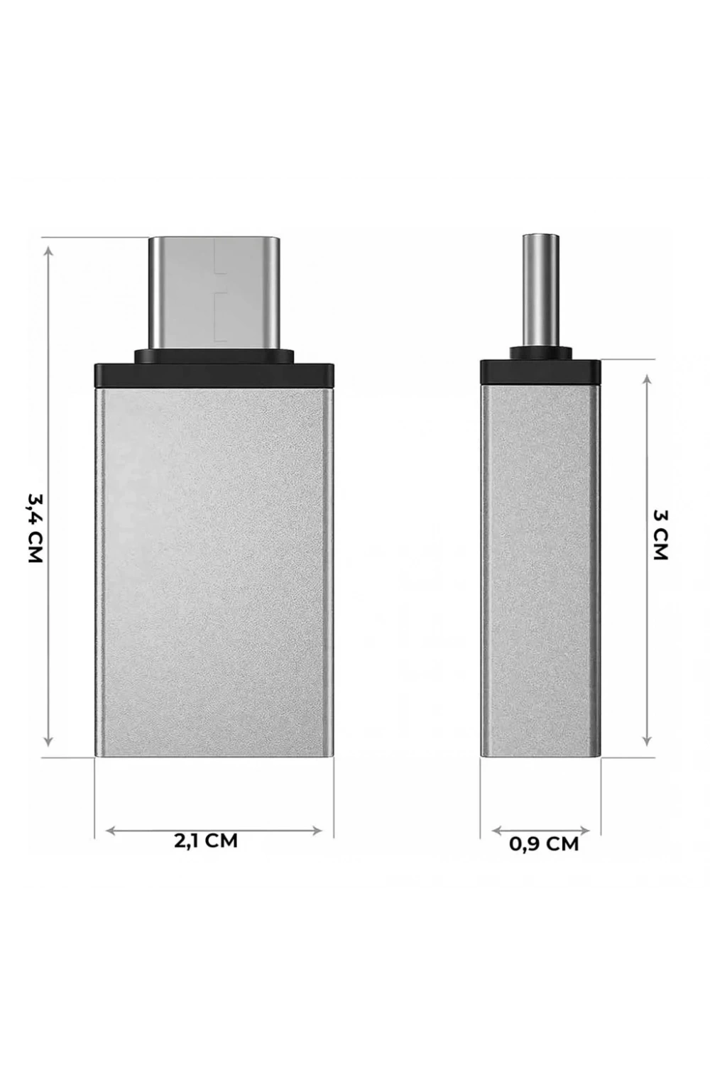 Divex Type-C Erkek USB3.0 Dişi Adaptör Çevirici Gri DO-182