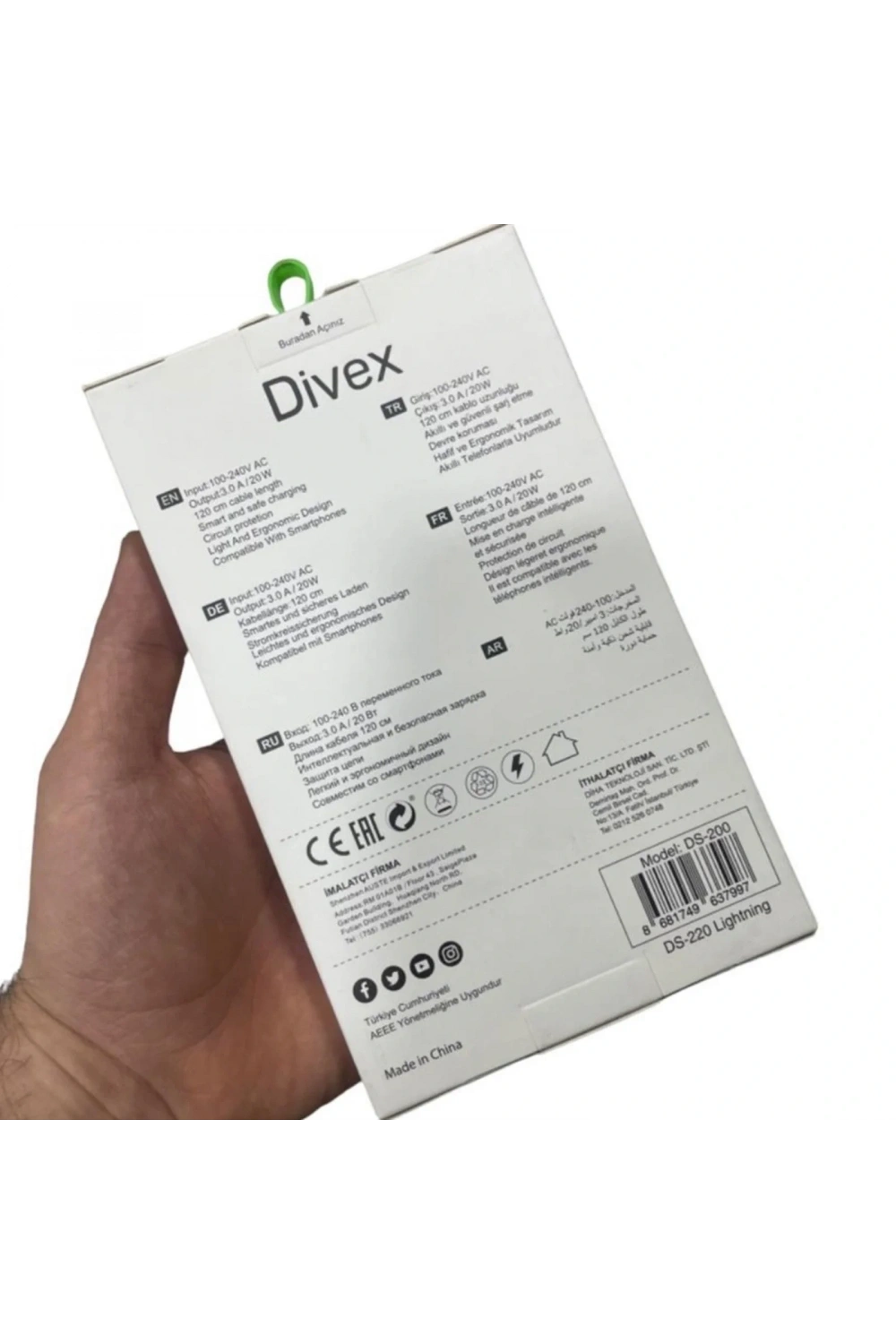 Divex Type-C Lightning USB 3.0A 27W Şarj Cihazı Apple Uyumlu DS-220
