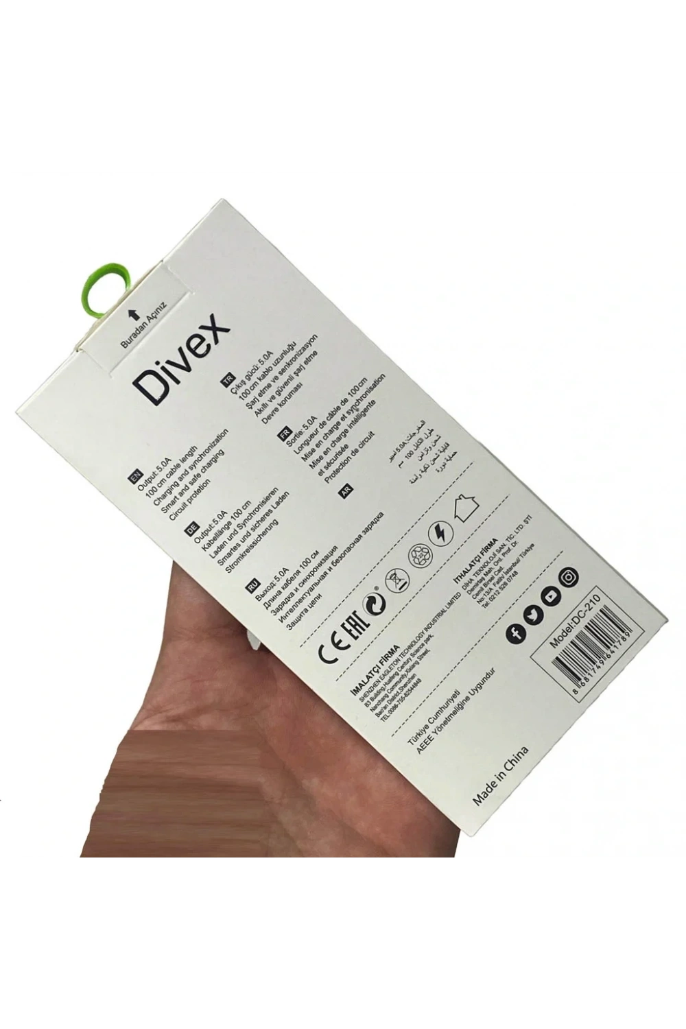 Divex Type-C ( USB-C ) 120W Hızlı Şarj Kablosu DC-210