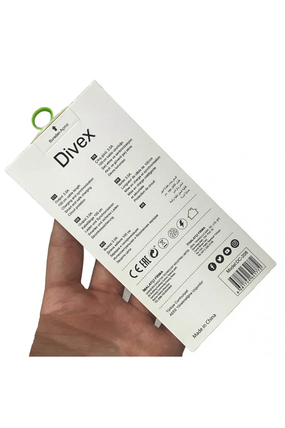 Divex Type-C ( USB-C ) 67W Hızlı Şarj Kablosu DC-208