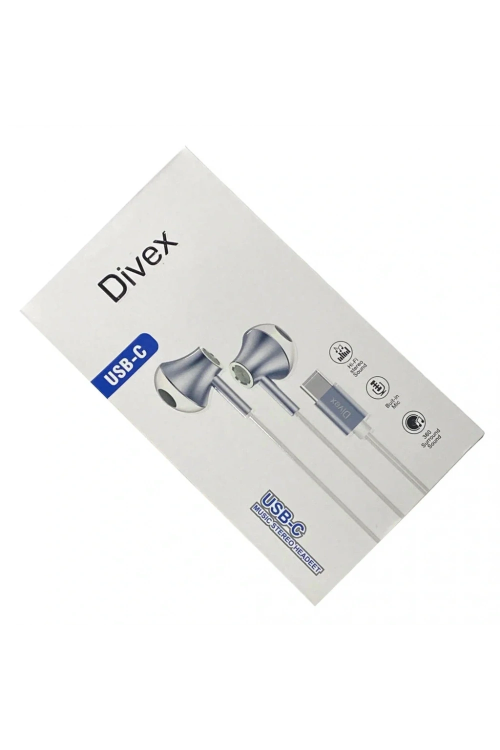 Divex Type-C (USB-C) Stereo Kulakiçi Kulaklık Beyaz DH-276