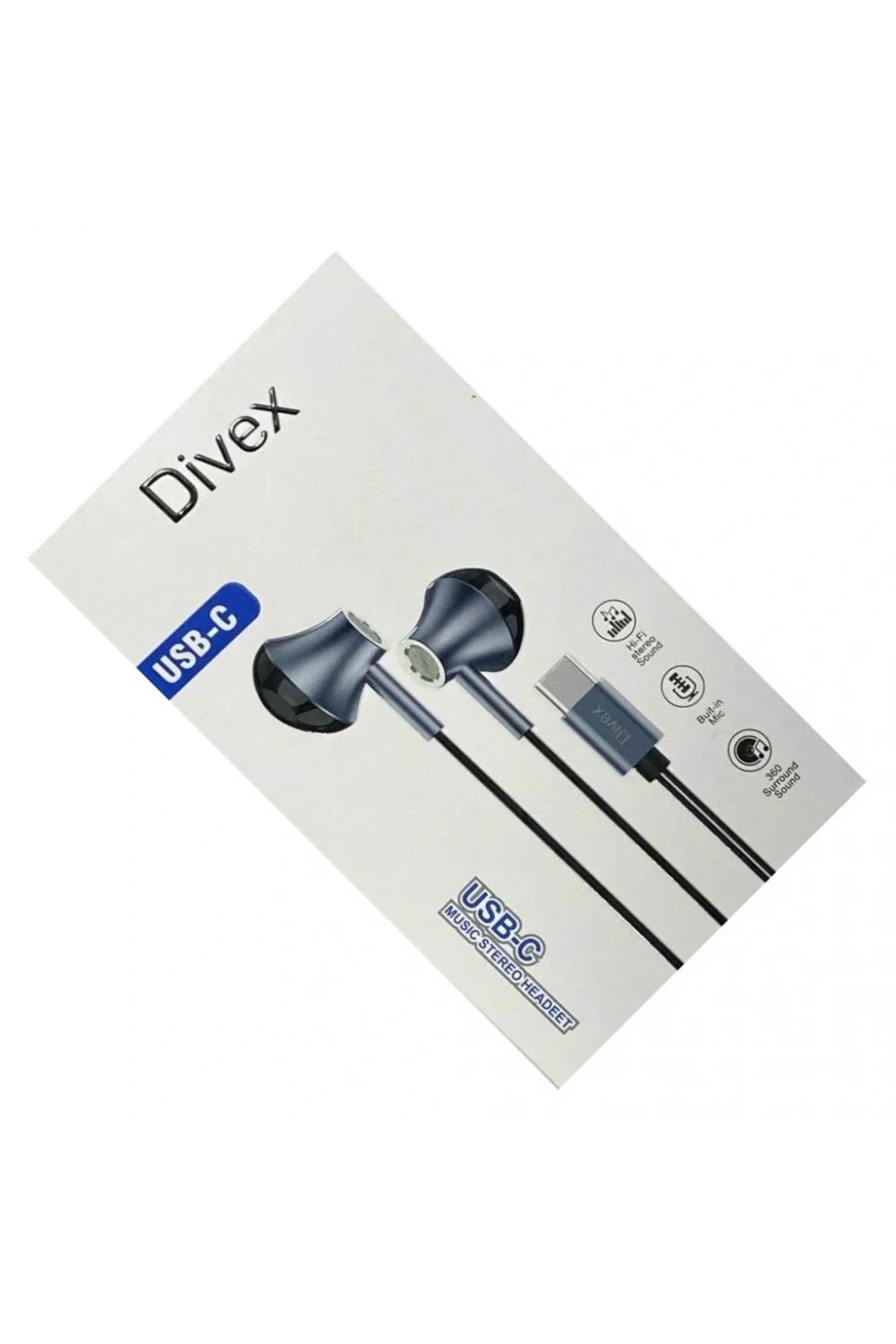 Divex Type-C (USB-C) Stereo Kulakiçi Kulaklık Siyah DH-276
