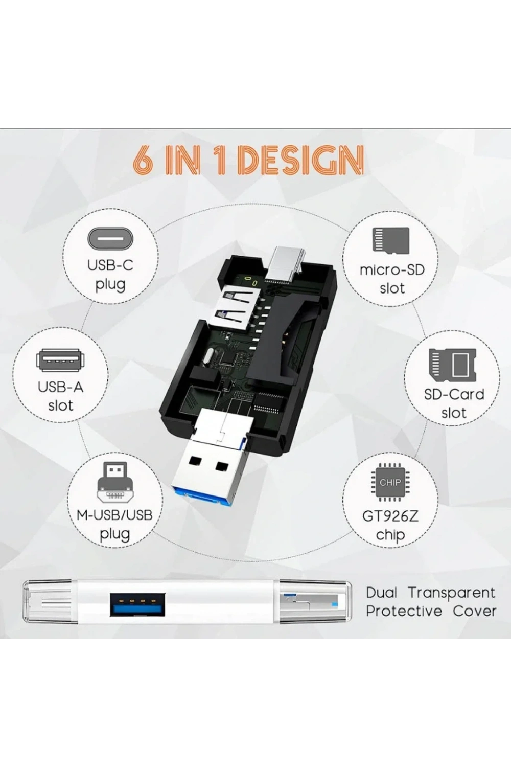 Divex USB3.0 - Type-C - Micro USB Girişli SD-Micro-SD Kart Okuyucu OTG Card Reader